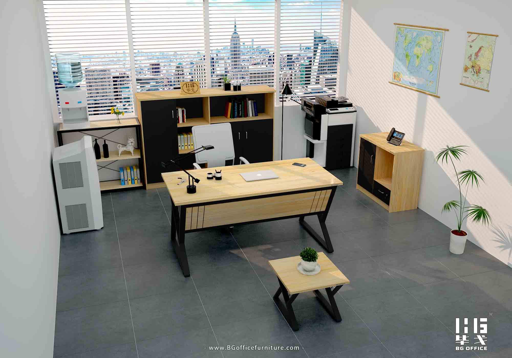 Walnut Finish Office Table Big Boss Computer Desk Office Furniture - China  Office Furniture, Chinese Furniture